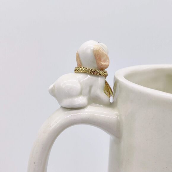 Vintage Enesco coffee mug cup raised clown with dog on leash 1980 - Picture 8 of 9